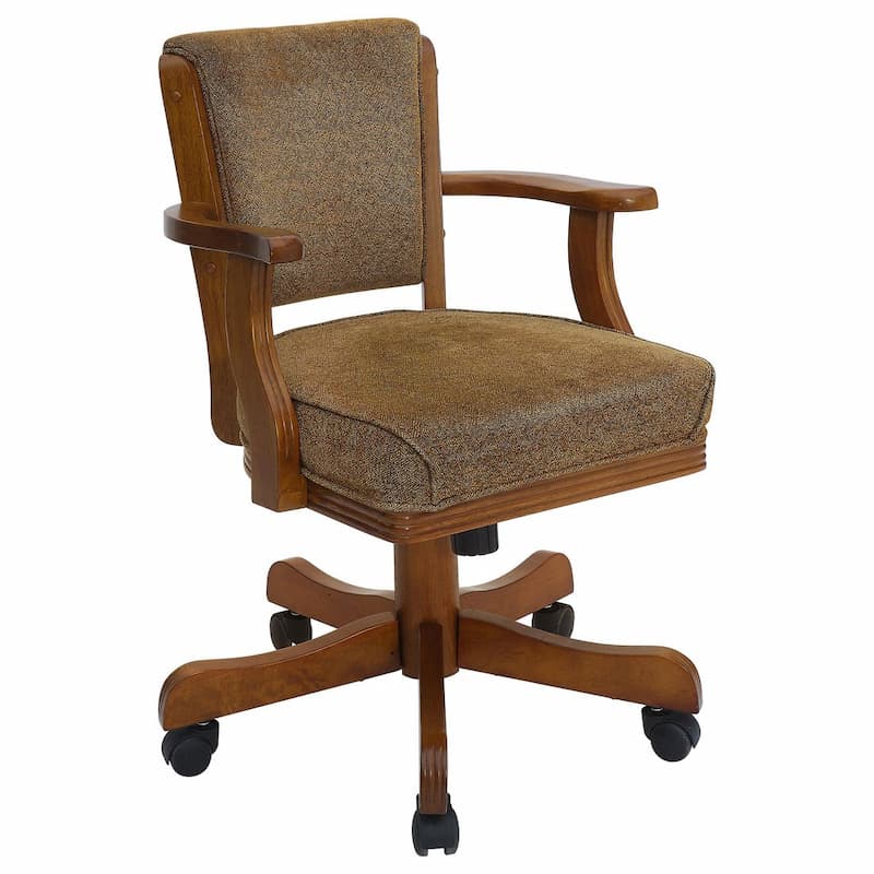 Mitchell Upholstered Swivel Dining and Game Chair Amber