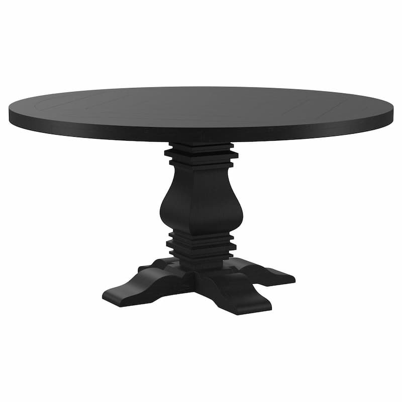 Florence Round 60-inch Pedestal Base Dining Table Black