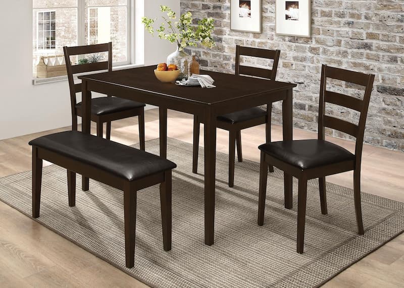 Guillen 5-piece Rectangular Dining Table Set Cappuccino