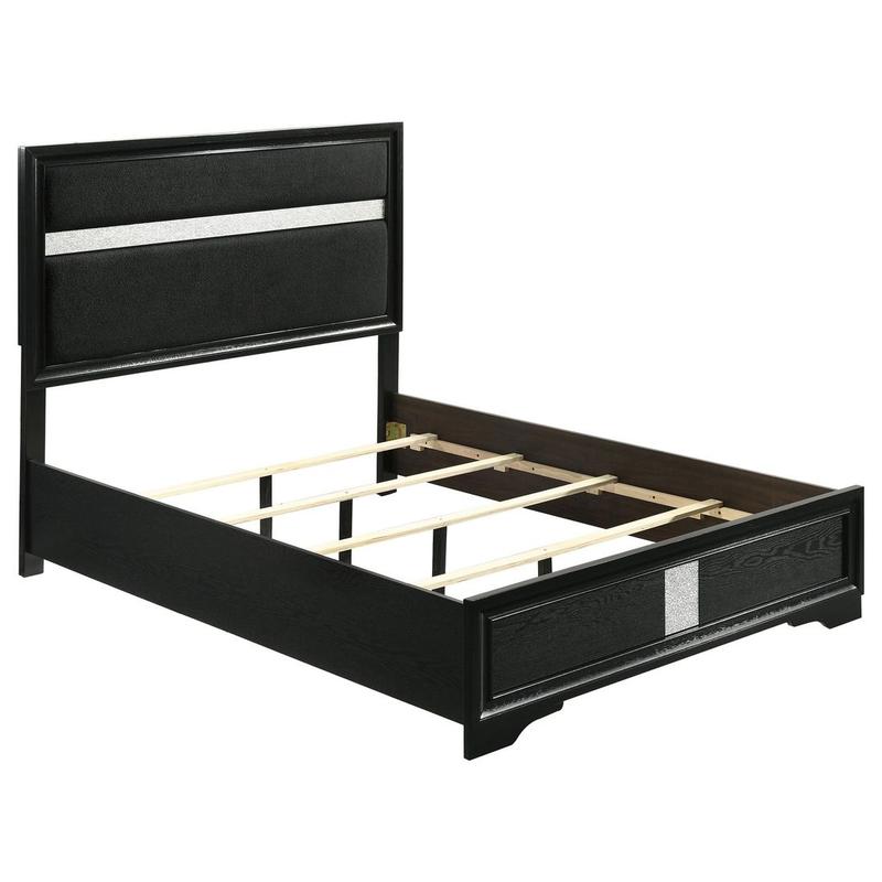 Miranda 55-inch Upholstered Full Panel Bed Black