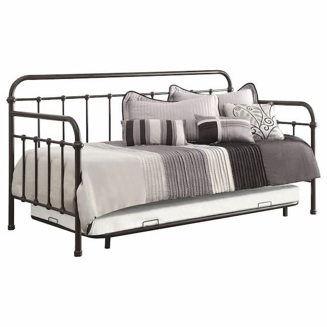 Livingston Metal Twin Daybed with Trundle Dark Bronze