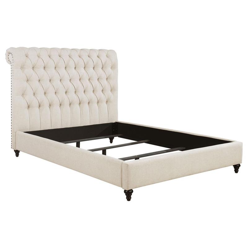 Devon Upholstered Full Panel Bed Beige