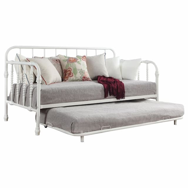 Marina Metal Twin Daybed with Trundle White