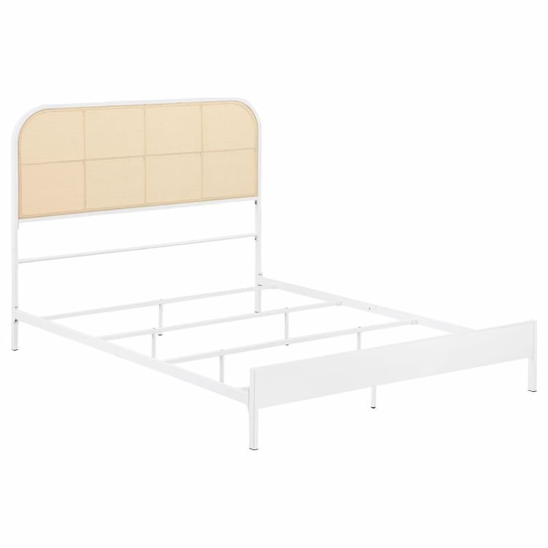 Amherst Radio Weave Rattan Metal Full Bed White