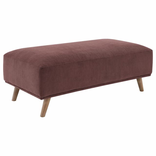 Elizabeth Corduroy Upholstered Ottoman Wine Red