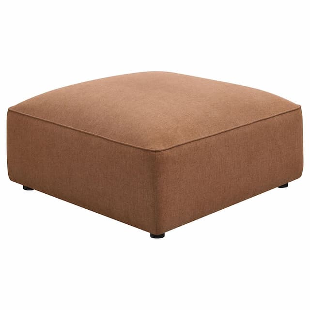 Jennifer Square Upholstered Ottoman Terracotta