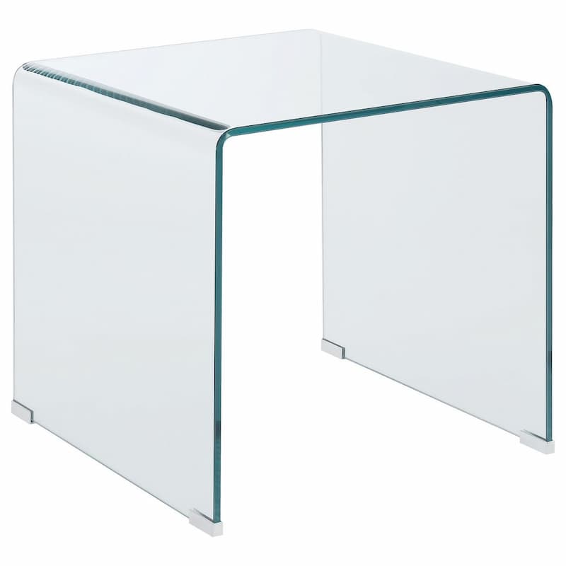 Ripley Squared Tempered Bent Glass Side End Table Clear