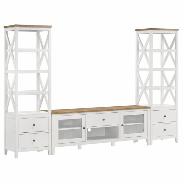 Hollis 3-piece 67" TV Stand Entertainment Center White