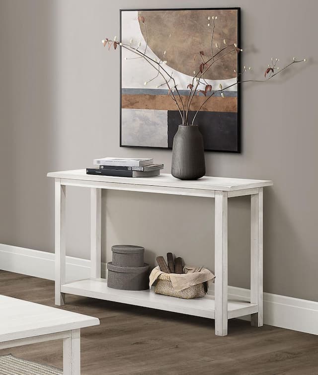 Payne Wood Entryway Sofa Console Table White