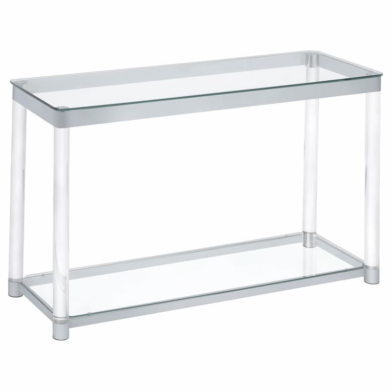 Anne Acrylic Glass Top Entryway Sofa Console Table Chrome