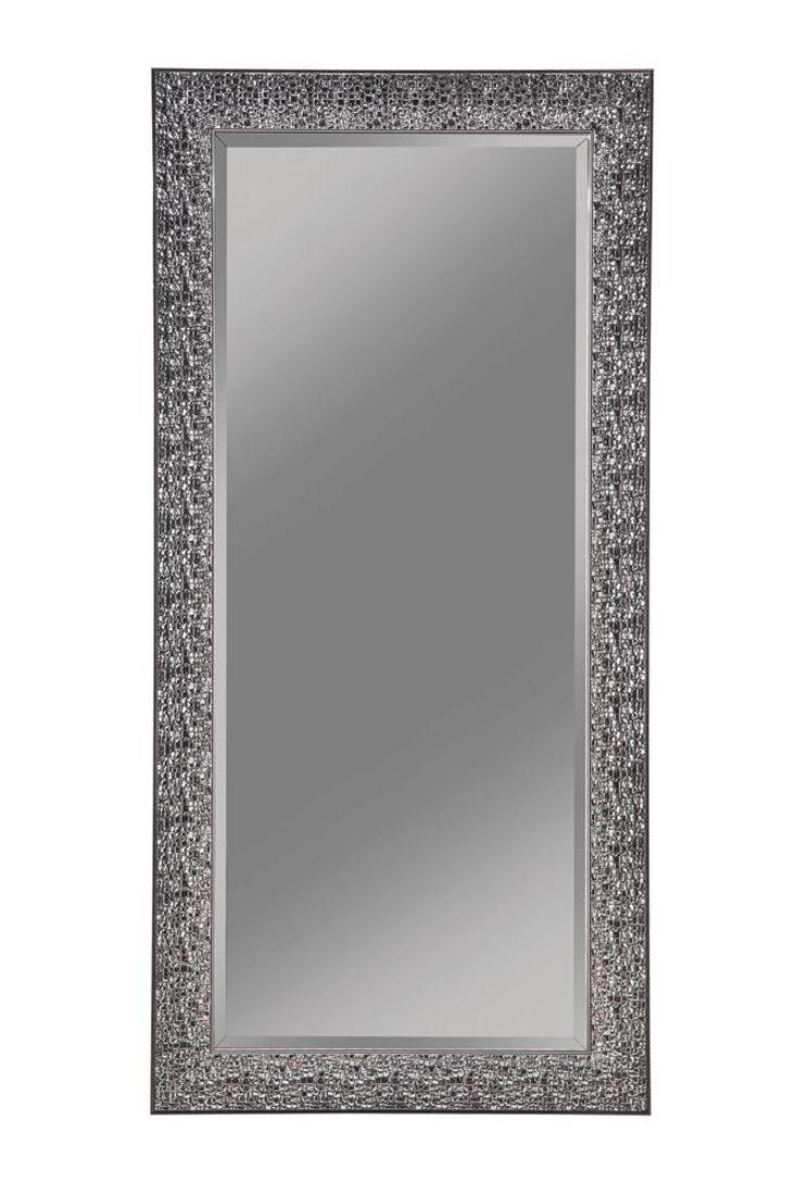 Rollins 32 x 66 Inch Rectangular Floor Mirror Black