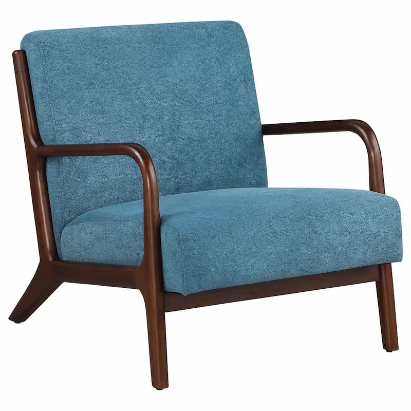 Foster Upholstered Wood Frame Accent Chair Peacock Blue