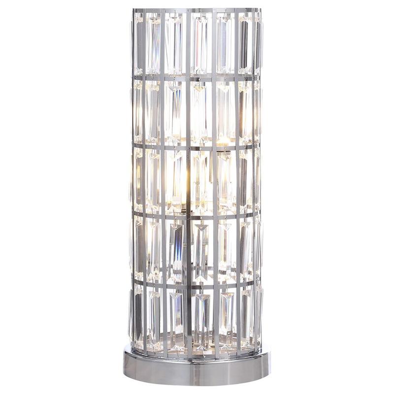 Wanda 20-inch Crystal Shade Bedside Table Lamp Silver