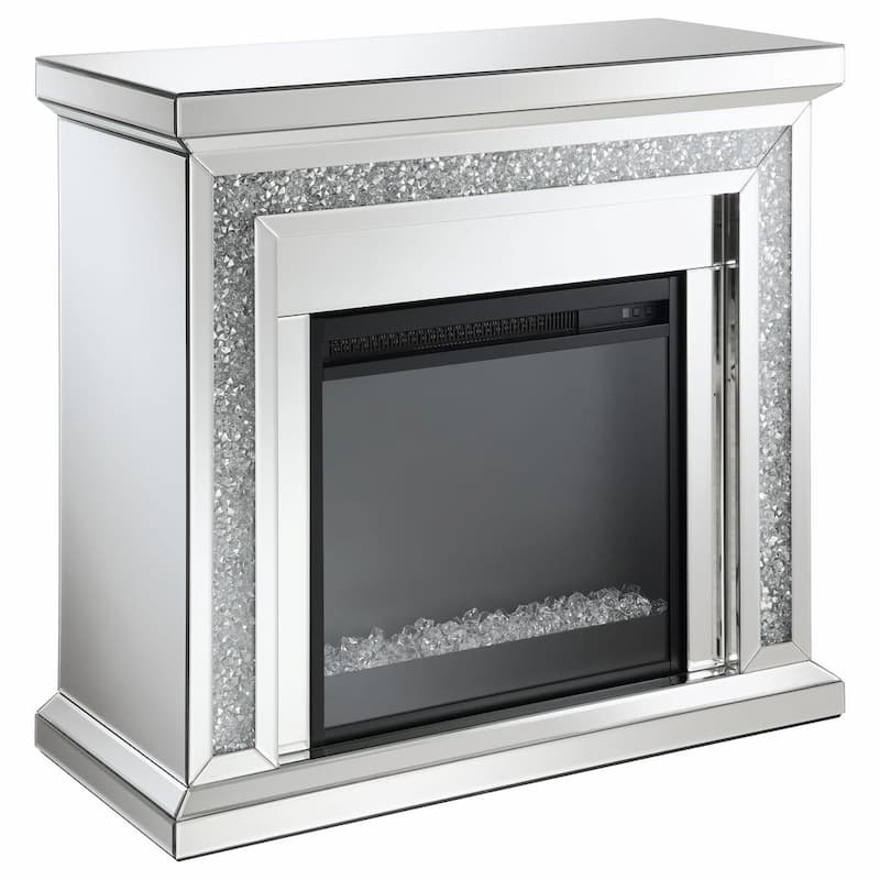 Lorelai Mirrored Freestanding Electric Fireplaces Silver