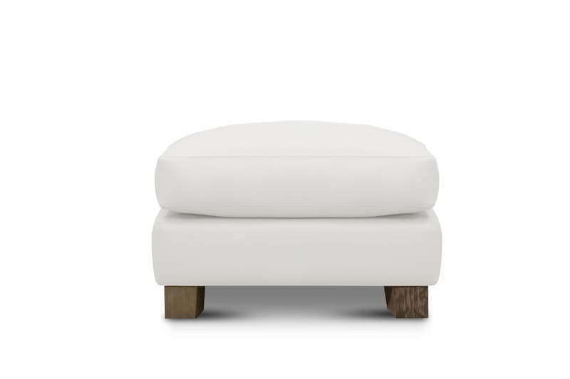 Galaxy 100% Top Grain Leather Modern Ottoman Footstool