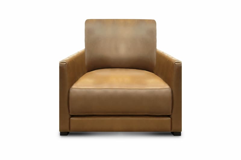 Raffa 100% Top Grain Leather Contemporary Club Armchair