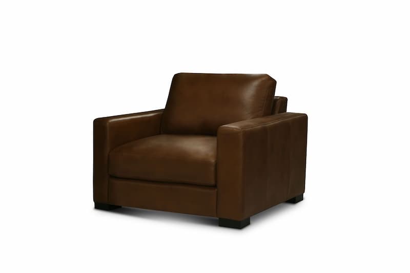 Vancouver 38.5" Wide Upholstered Accent Chair, Portofino Cinnamon
