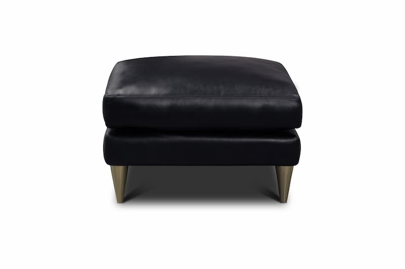 Skyline 100% Top Grain Leather Modern Americana Ottoman