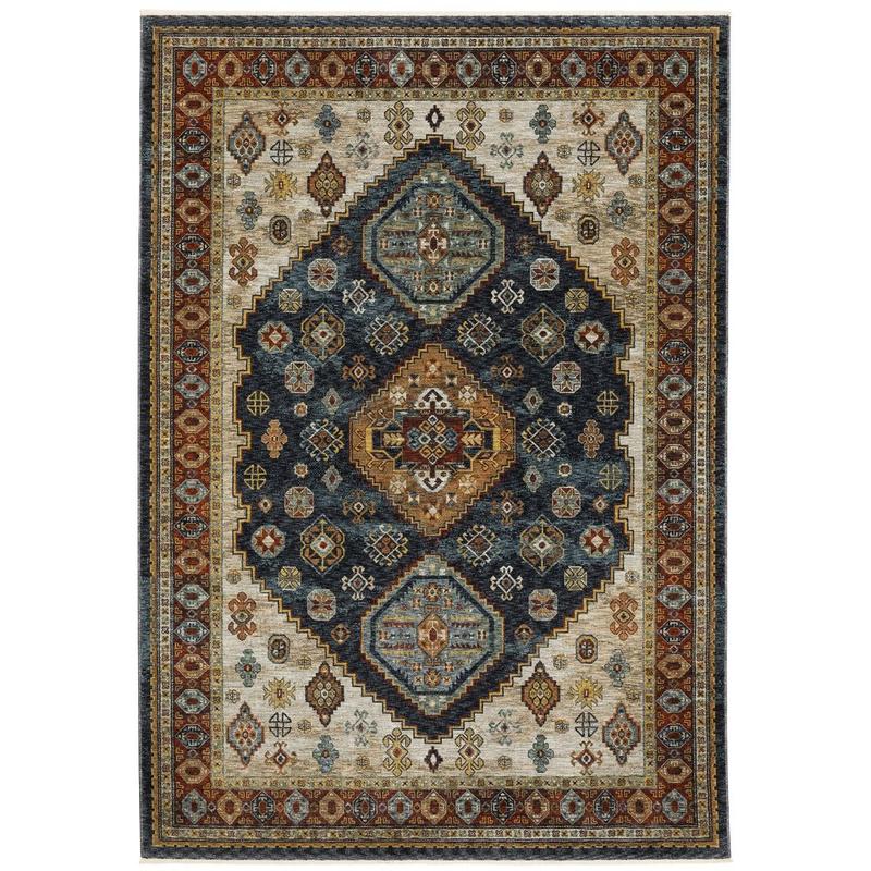 Aberdeen 005W1 Blue/ Multi Indoor Area Rug - 3'3" x 5'