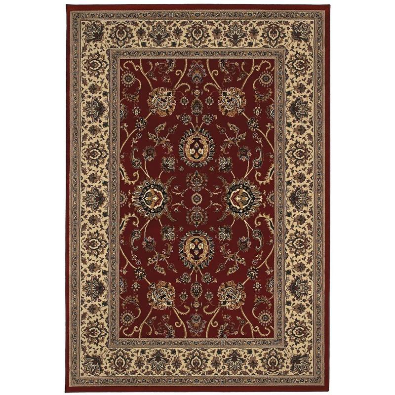 Ariana 130/8 Red/ Ivory Indoor Area Rug - 5'3" x 7'9"