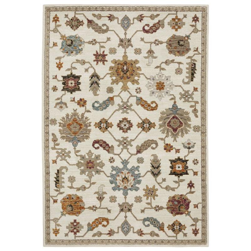 Andorra 2419B Ivory/ Multi Indoor Area Rug - 1'10" x 3'2"