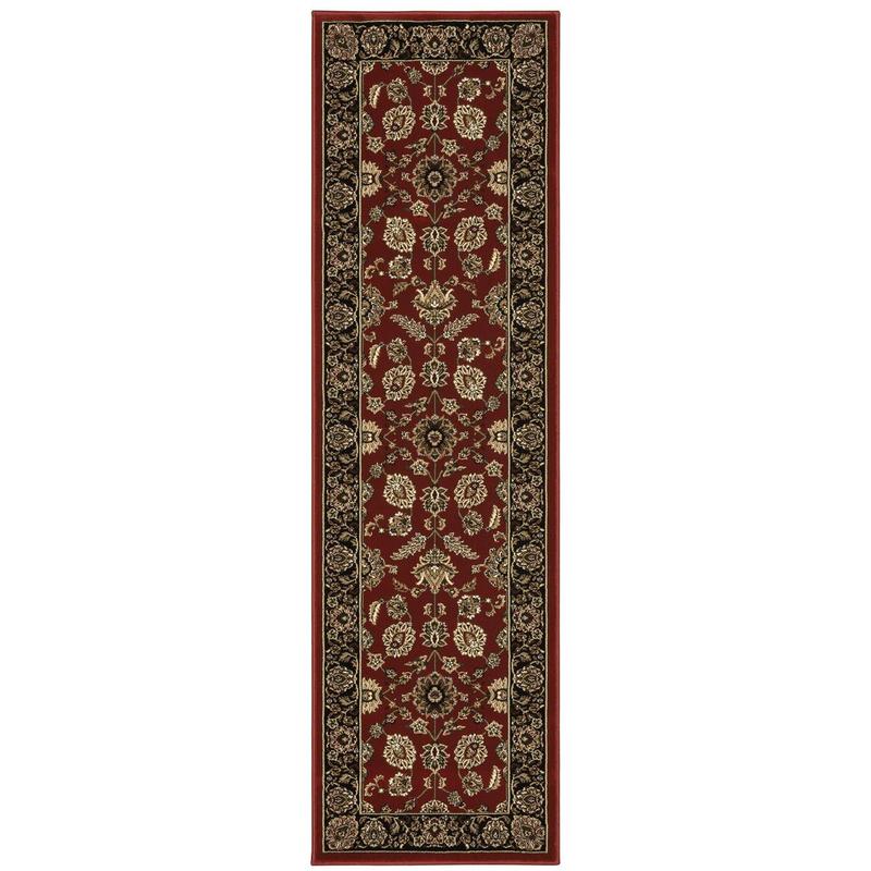 Ariana 271C3 Red/ Black Indoor Area Rug - 2'3" x 7'9"