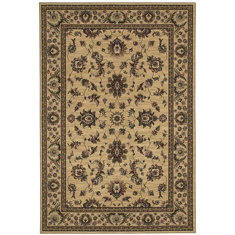 Ariana 311I3 Ivory/ Green Indoor Area Rug - 5'3" x 7'9"