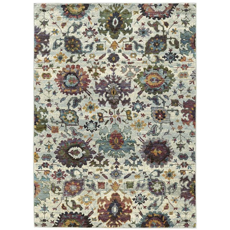 Andorra 7129A Stone/ Multi Indoor Area Rug - 8'6" x 11'7"