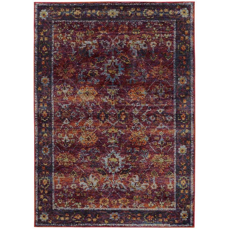 Andorra 7153A Red/ Purple Indoor Area Rug - 10' x 13'2"