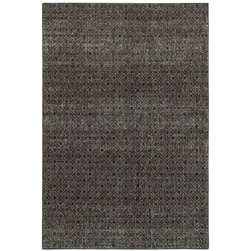 Atlas 8048Q Black/ Grey Indoor Area Rug - 7'10" x 10'10"
