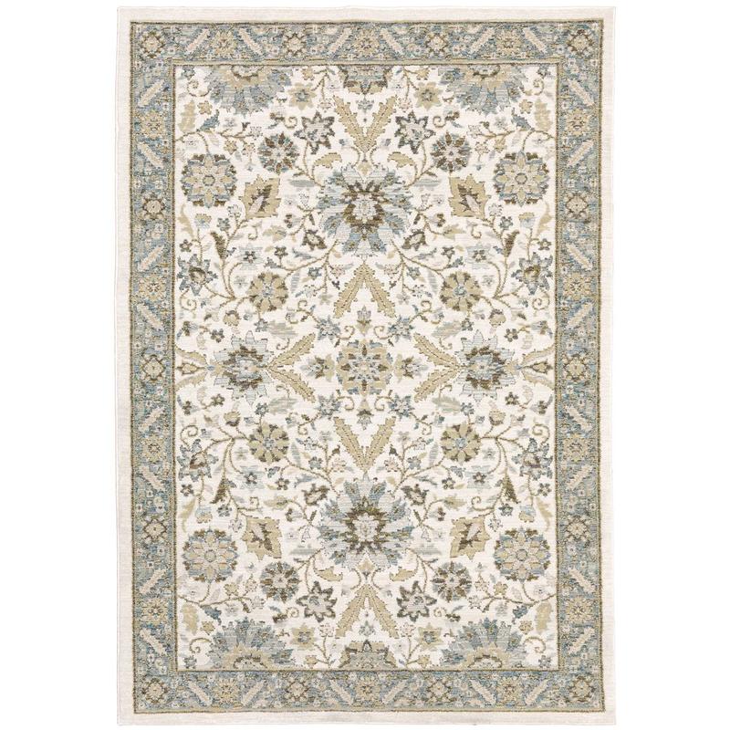 Andorra 8918I Stone/ Ivory Indoor Area Rug - 1'10" x 3'2"