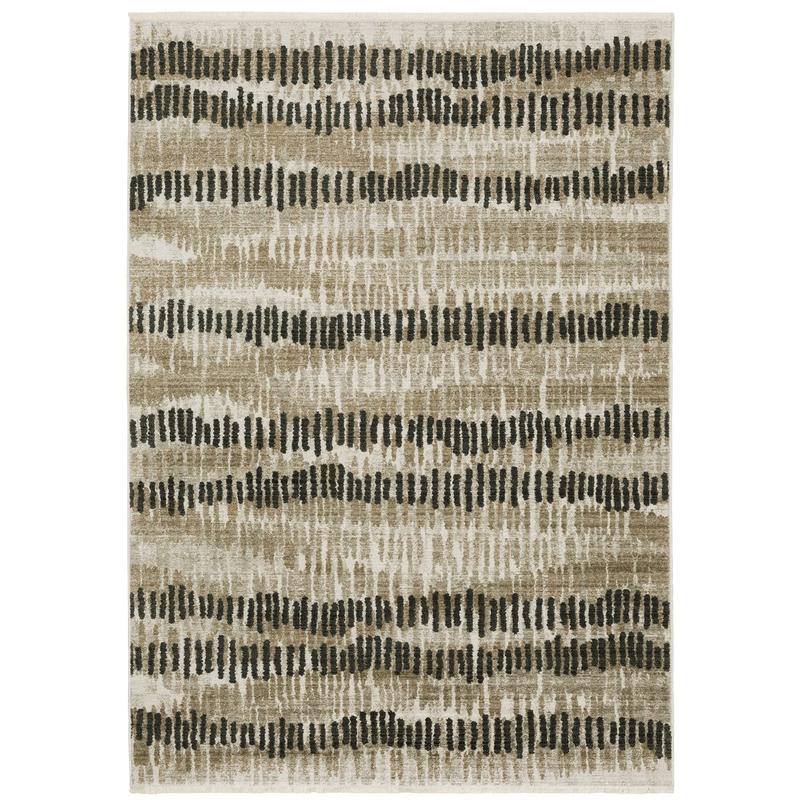 Bauer 8120D Beige/ Charcoal Indoor Area Rug - 7'10" x 10'10"