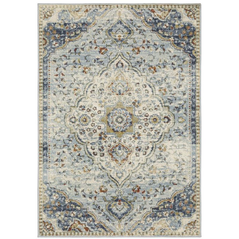 Branson BR01A Blue/ Multi Indoor Area Rug - 9'10" x 12'10"