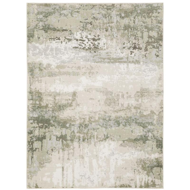 Caravan 2061W Beige/ Green Indoor Area Rug - 6'7" x 9'6"