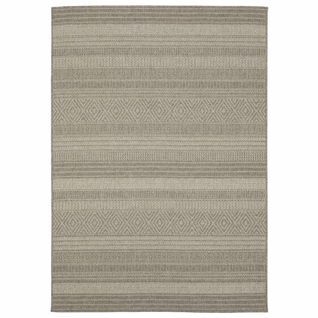 Caicos CA06A Grey/ Light Grey Indoor/Outdoor Area Rug - 5'3" x 7'3"