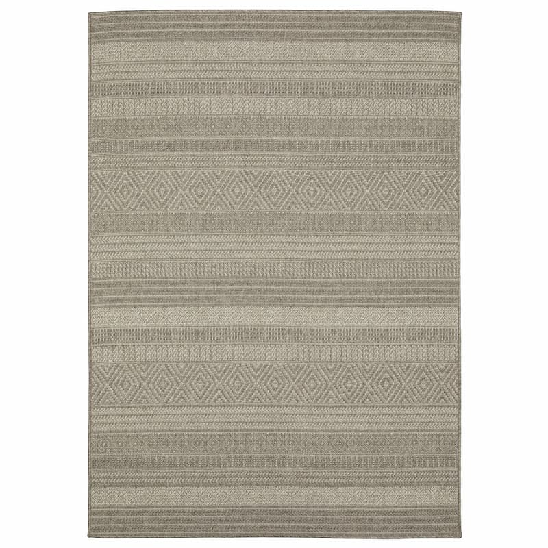 Caicos CA06A Grey/ Light Grey Indoor/Outdoor Area Rug - 5'3" x 7'3"