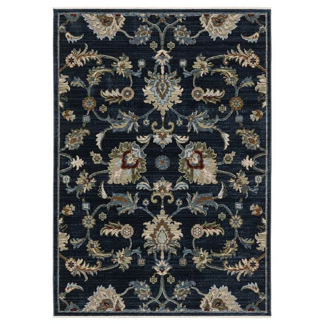 Capella CAP05 Navy Blue/ Multi Indoor Area Rug - 3'3" x 5'