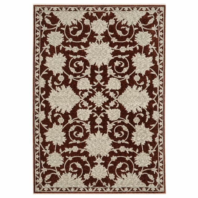 Capella CAP08 Rust Red/ Beige Indoor Area Rug - 3'3" x 5'
