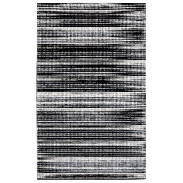 Circa CIR02 Black/ Ivory Indoor Area Rug - 5' x 8'
