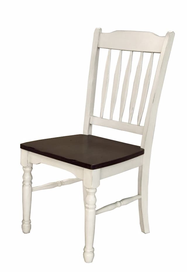 British Isles Slatback Sidechair, Chalk-Cocoa Bean Finish