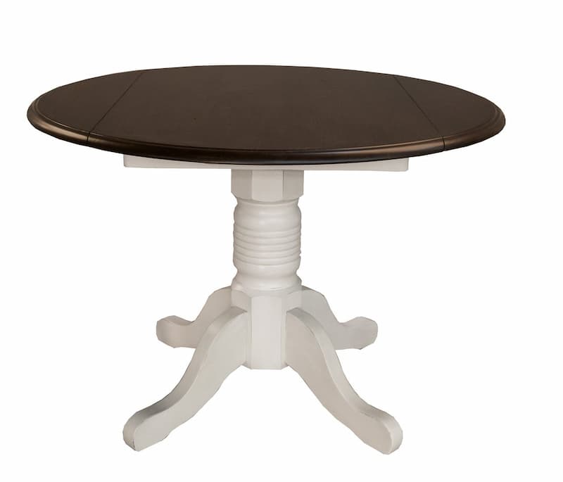 British Isles 26" - 42" Drop Leaf Table, Chalk-Cocoa Bean Finish