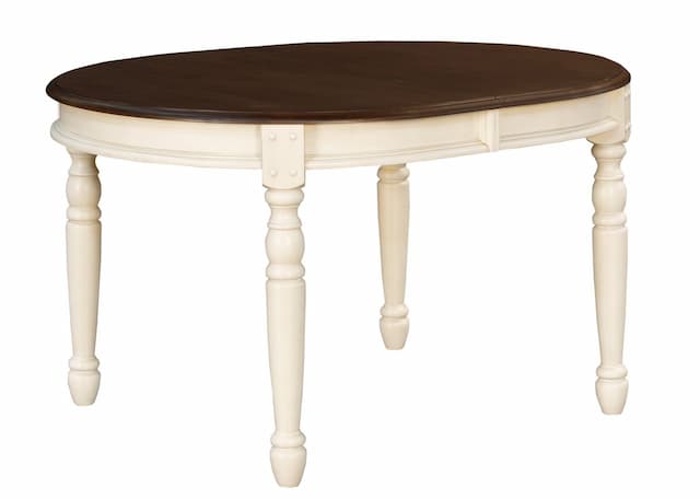 British Isles 52" - 76" Oval Leaf Table , Chalk Finish