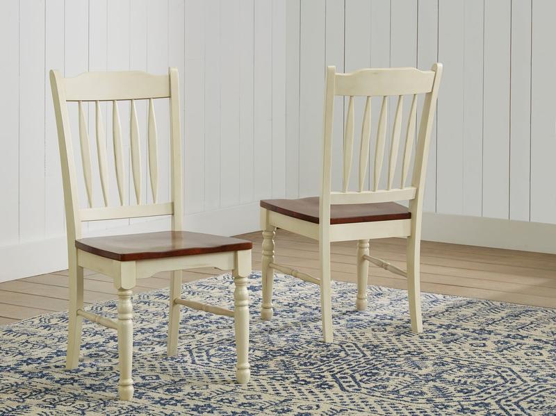 British Isles Slatback Side Chair, Merlot-Buttermilk Finish