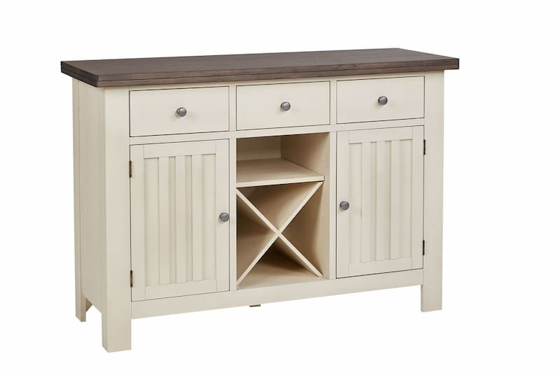 Bremerton Slat Server, Saddle dust & Oyster Finish