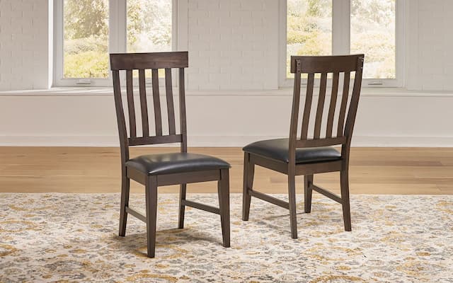 Bremerton Slatback Side Chair with Upholstered Seating, Warm Gray Finish