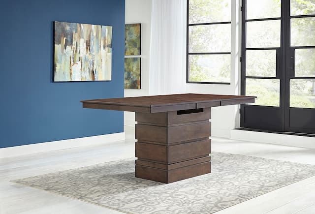 Chesney 60" - 78" Storage Dining Table with (1) 18" Butterfly Leaf