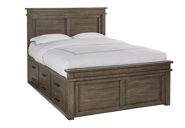 Glacier Point Queen Captains Bed, Graystone Finish