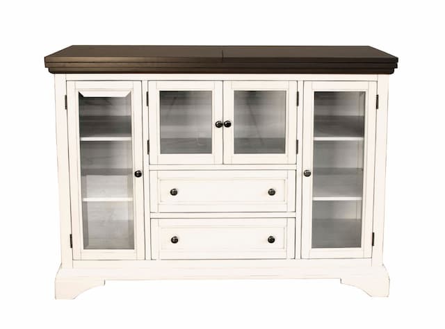 Mariposa Flip-Top Server, Cocoa-Chalk Finish