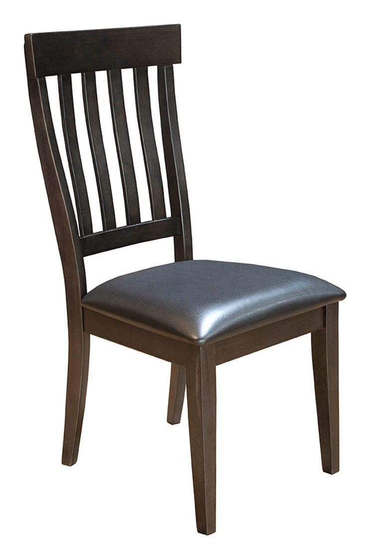 Mariposa Slatback Side Chair, with Upholstered Seat, Warm Gray Finish