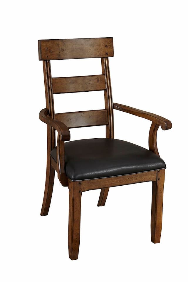 Ozark Ladderback Arm Chair, with Upholstered Seat